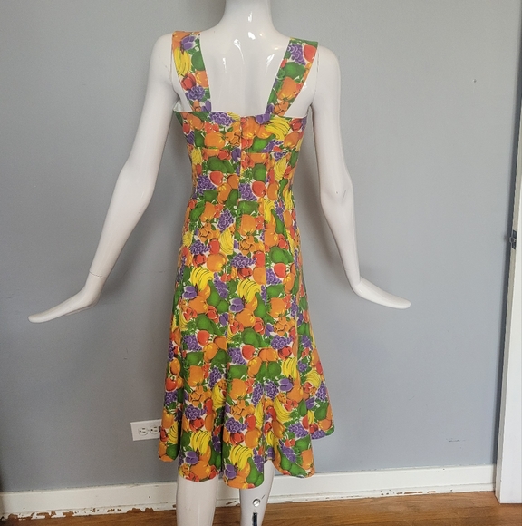 Vintage Handmade Fruity Pinup Dress, VGUC, Approximate Size 6 - Picture 4 of 8